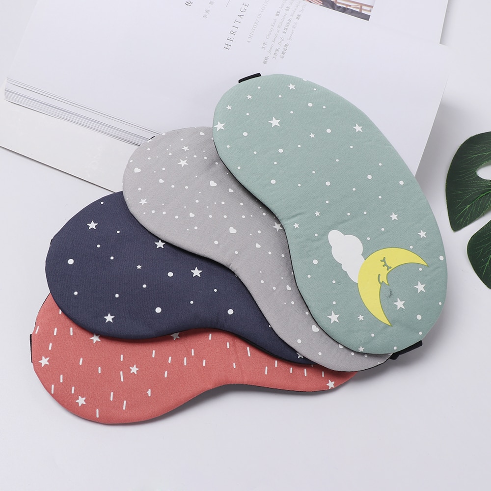 1PC 3D Soft Padded Shading Eye Mask Sleep Eyeshade Cartoon Starry Sky Eye Blindfold Patch Sleeping Aid Accessory Relaxing Tools