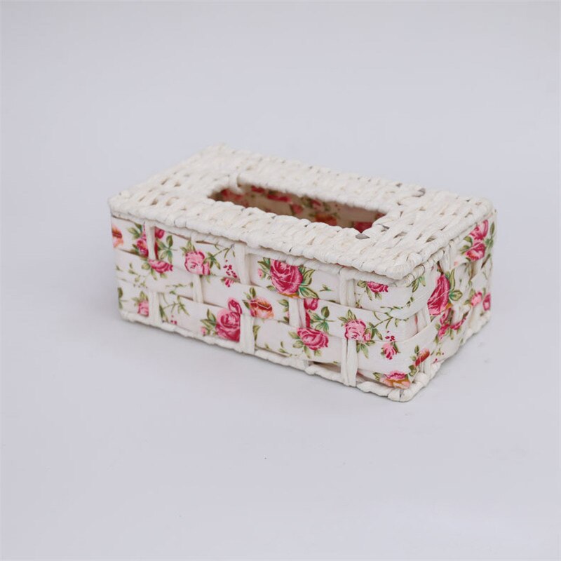 1Pc Handmade Bamboo Weave Tissue Box Household Paper Storage Basket Home Decoration: Style2
