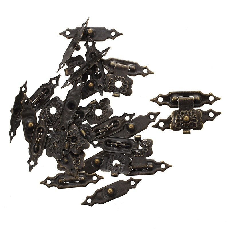 10 x anchive wooden box latch set closed box bronze 3 cm long: Default Title