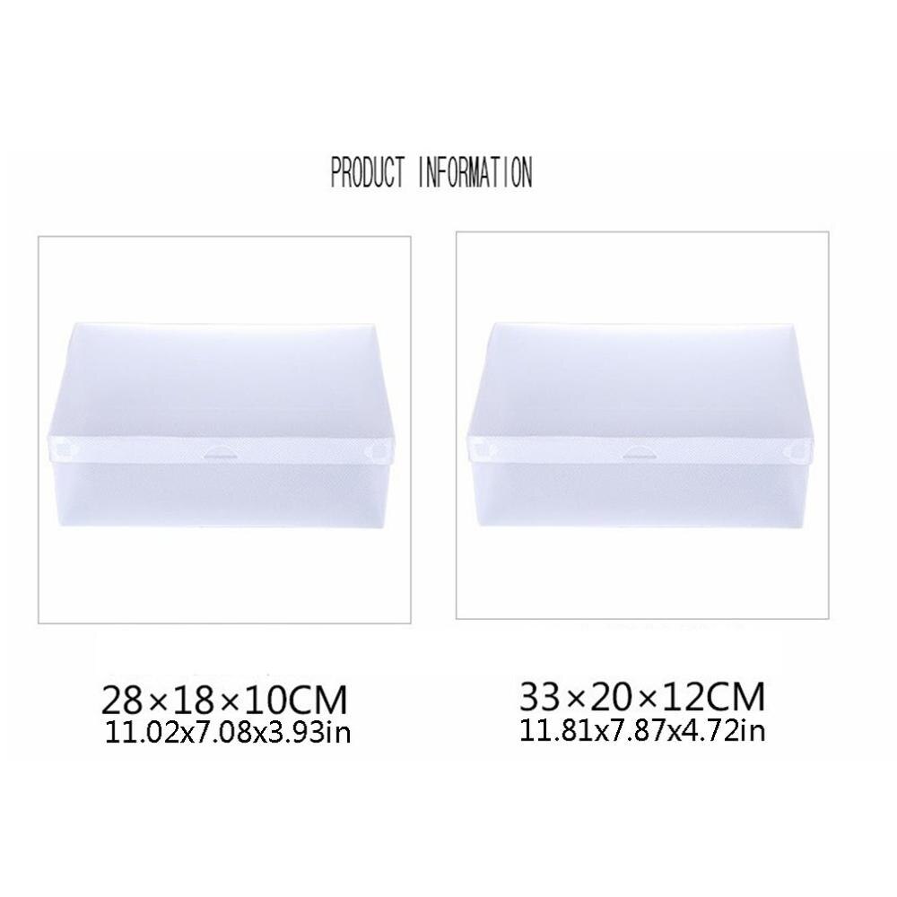 10 Uds. De cajas de almacenamiento de zapatos de plástico transparente para mujeres y hombres, contenedor para zapatos, caja de soporte, caja de zapatos plegable, caja organizadora de zapatos