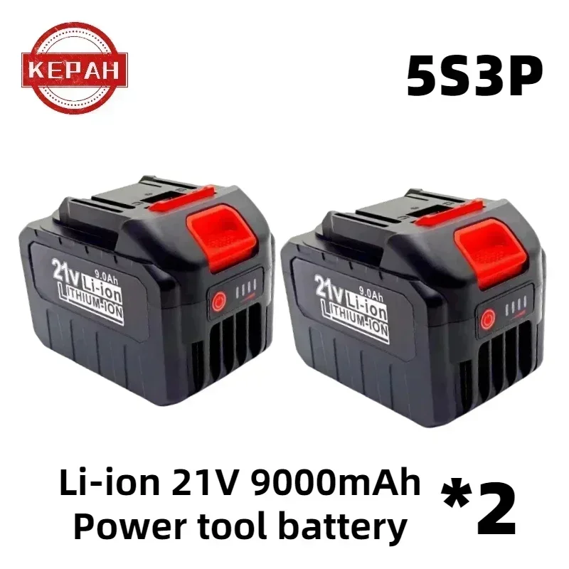 Akumulator do akumulatora Makita, akumulator litowy dużej mocy 5s3p 21V 9Ah 18650, wkrętarka elektryczna, akumulator do wiertarki i ładowarka: Beżowy