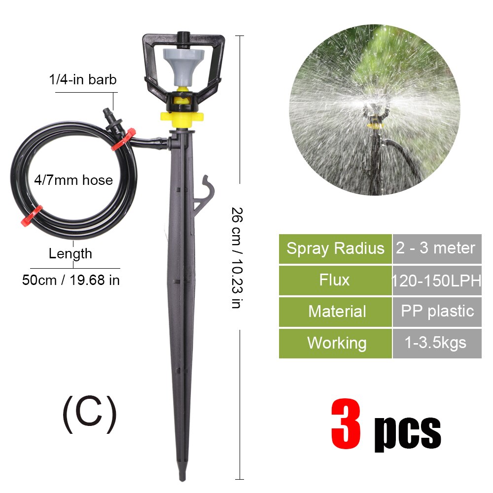 MUCIAKIE-rociadores de jardín con boquilla de nebulización, rociador de riego para jardinería o plantas, 3 uds.: Cx3pcs