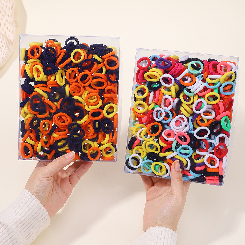 20/50/100 Uds. Lazos elásticos básicos coloridos de nailon para el cabello para niñas, coleta para sujetar, banda de goma, accesorios para el cabello para niños