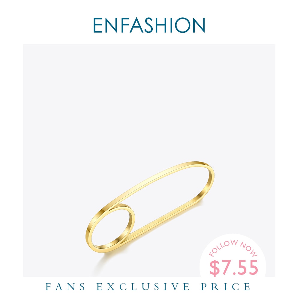 ENFASHION Multi Finger Ring Stainless Steel Gold Color Minimalist Rings For Women Jewelry Friends R204066