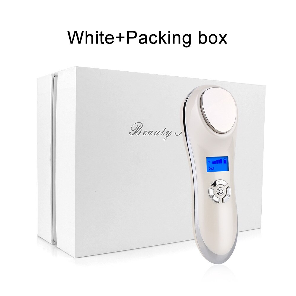 Ultradźwiękowy krioterapia gorący zimny młotek podnoszenie twarzy masażer wibracyjny twarz ciało import eksport twarzy urządzenie robić pielęgnacji urody: biały