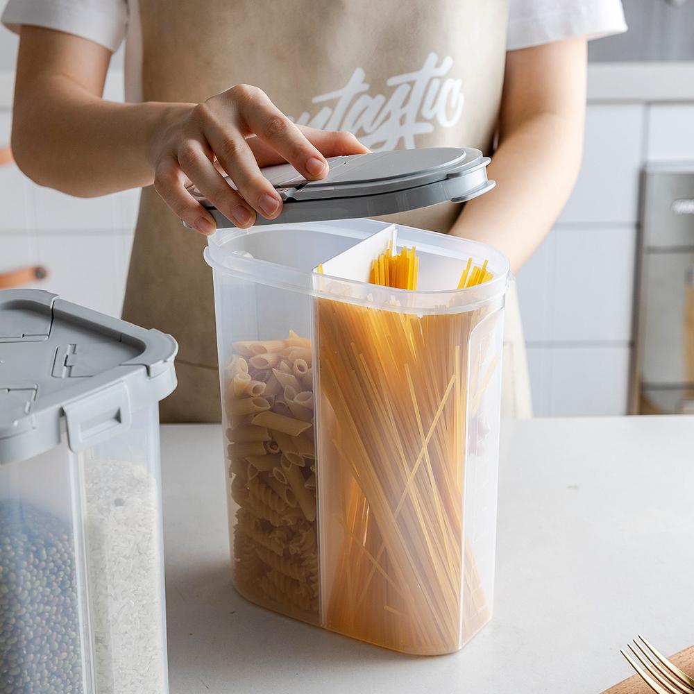 MDZF SWEETHOME2600m Four-Compartment Cereal Containers Storage Containers With Lids Removable Partition Pasta Storage Containers