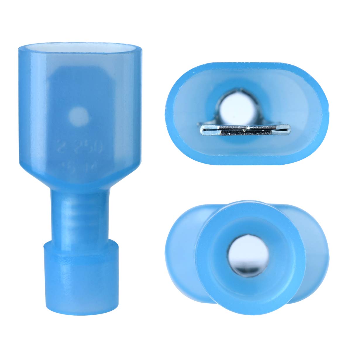 Connecteurs de bêche femelle et mâle en nylon AWG, déconnexion rapide, fil isolé politiquement, connecteurs CriAJ, bleu, 16-14, 100 pièces