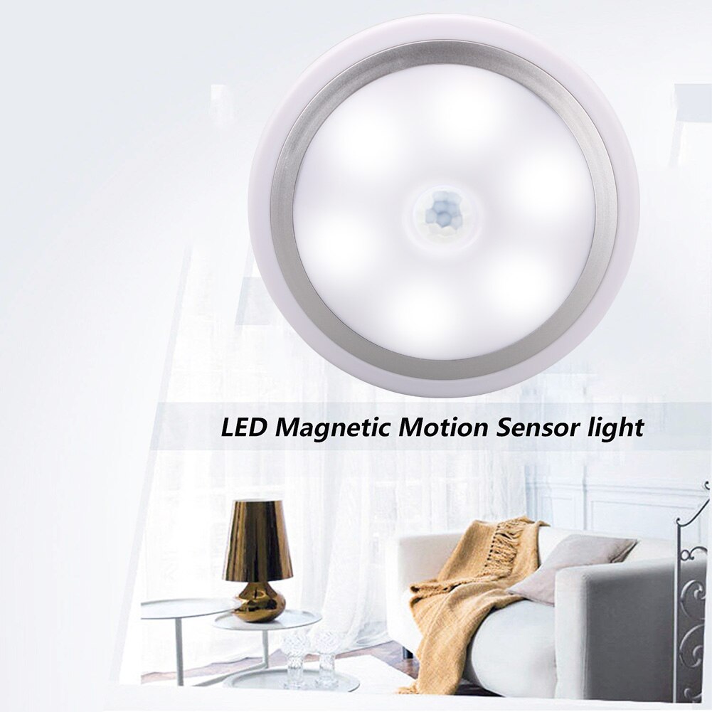 PIR Motion Sensor 6 LEDS Nachtlampje Magneet Batterij Operated Wandlamp Voor Slaapkamer Nachtkastje Gang Keuken Smart Light