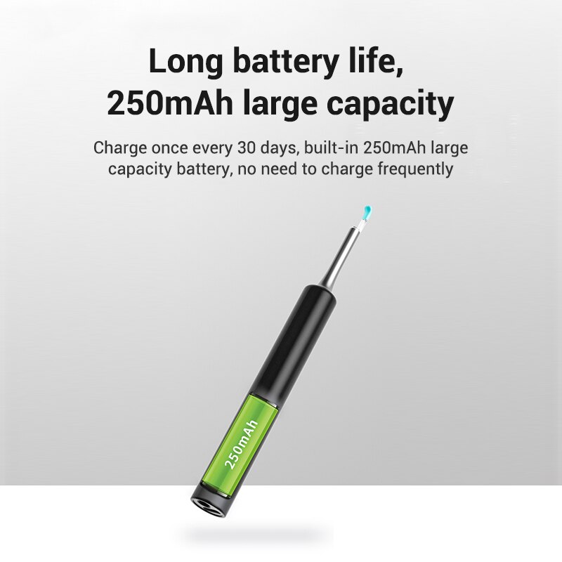 Smart Visual Ear Stick conexión inalámbrica 200W alta precisión recargable Extracción de cera de los oídos herramienta recolector de oído cuidado de la oreja BM8