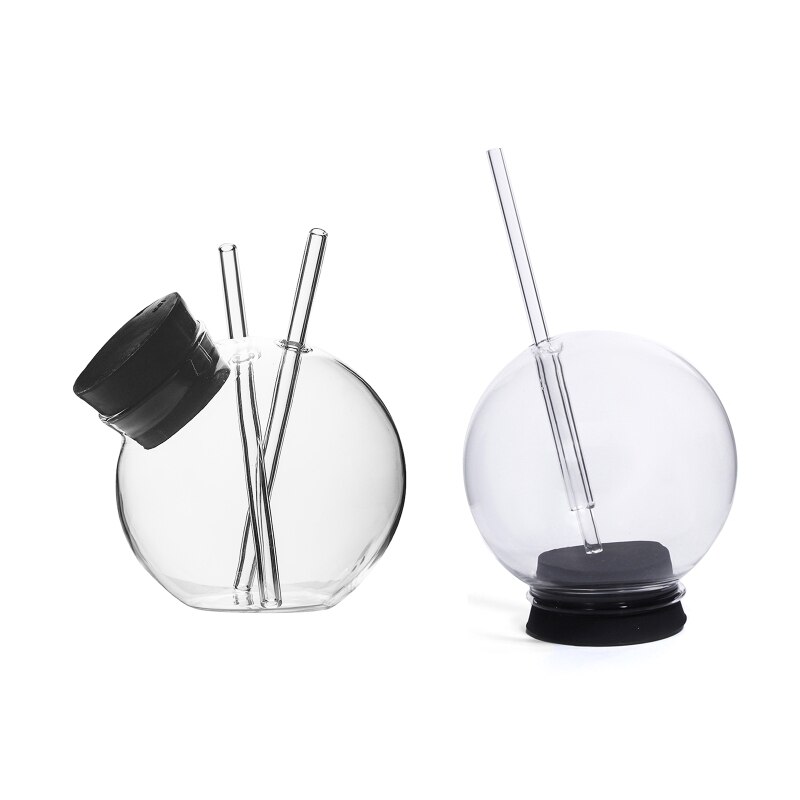 Cocktail Glass Sphere Shaped Reusable Drinking Straw Cup Wine Juice Gla