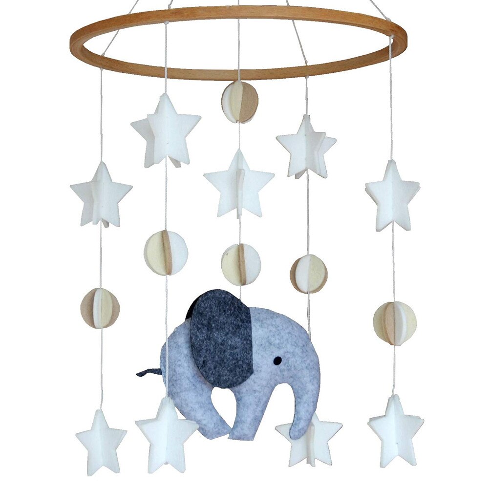 Atrapasueños colgante para cuna de bebé, atrapasueños móvil, estrellas, nubes, Luna, decoración para dormitorio infantil: D