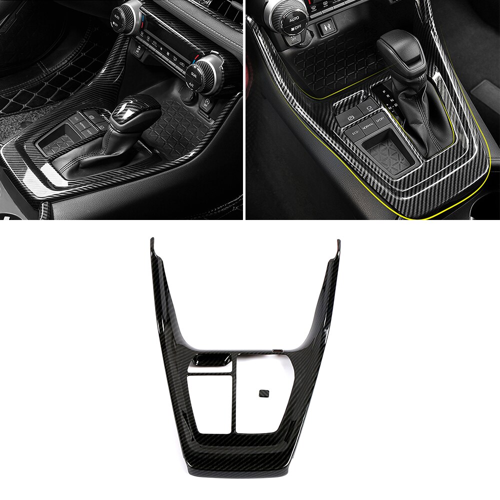 For Toyota Rav 4 Rav4 5 Gen Carbon Fiber Printed ABS Interior Moulding Center Console Dashboard Modify Decoration: Style P