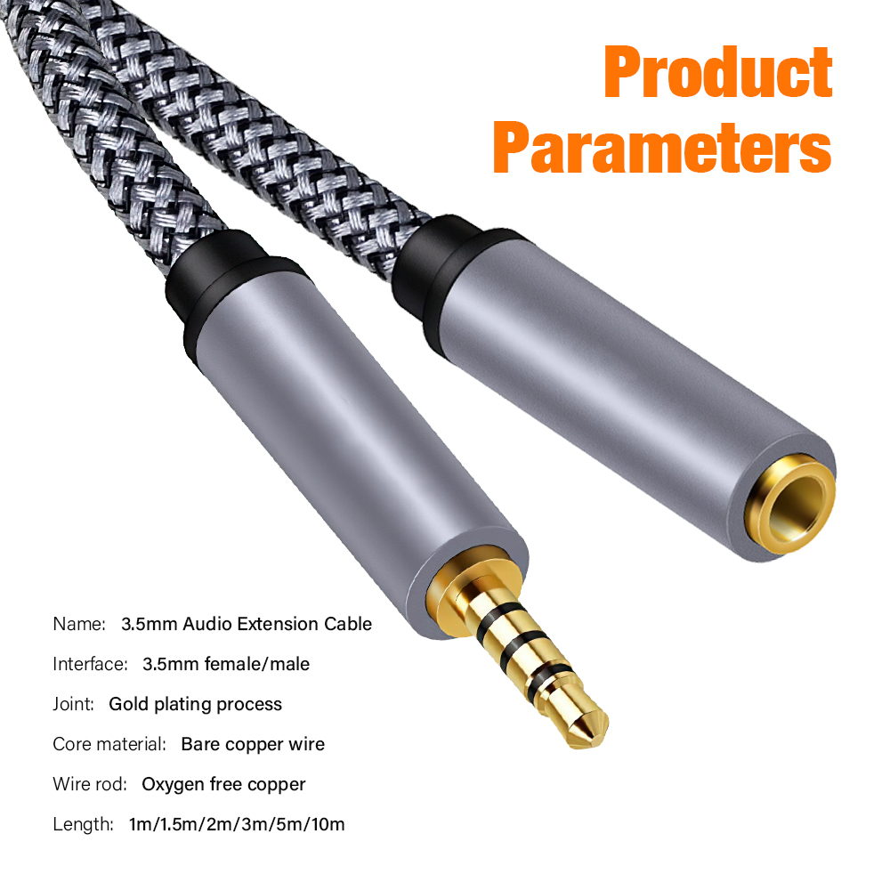 AUX Cable 3.5mm Jack Male to Female Audio Extension Speaker Cable Converter For Phone Headphones Laptops Tablets adapter 5m 10m