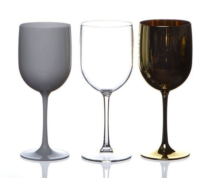 Dongguan fabrikk plast rødvin beger matte klasse galvanisert vinglass akryl pc champagne glass