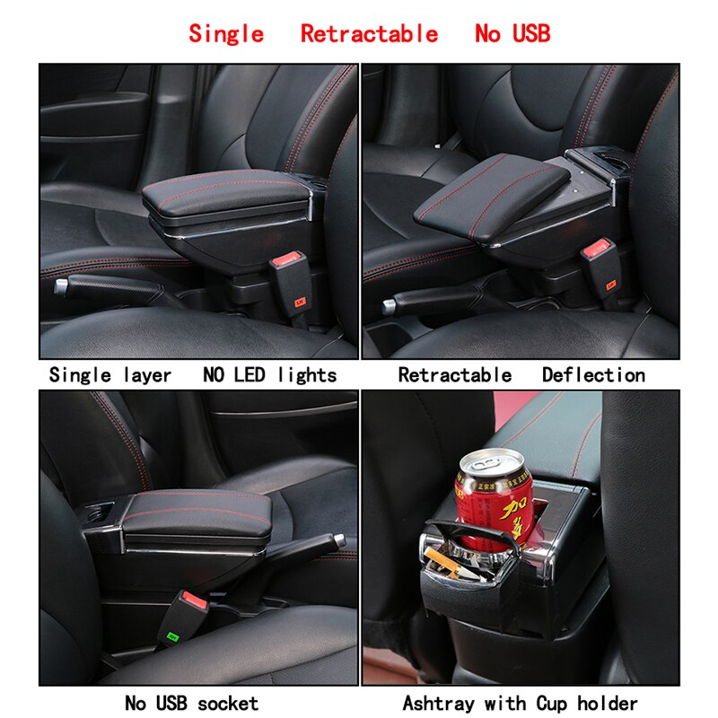 Armsteun Doos Voor Mazda CX-3 Auto Centrale Opslag Container Pu Leer: single no usb
