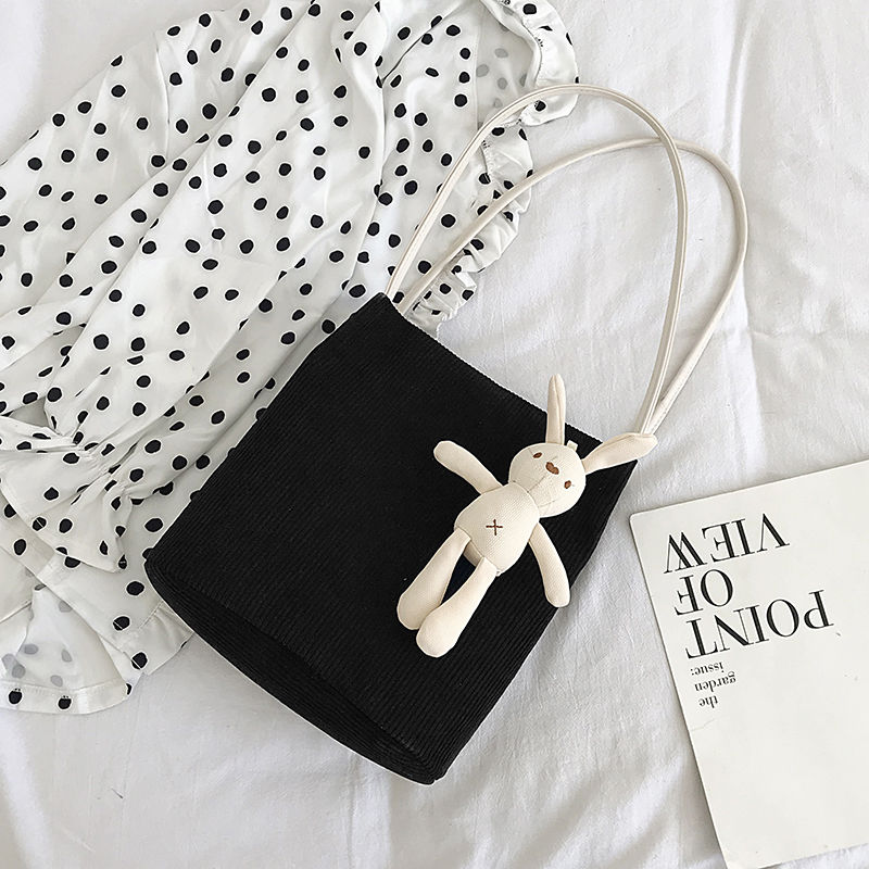 Grote boodschappentassen, schattige, eenvoudige boodschappentas, opvouwbare stevige corduroy tas, casual damestassen: 7