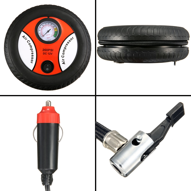 260PSI 12V Portable Tire car air pump Inflatable Pump Electric Air Compressor