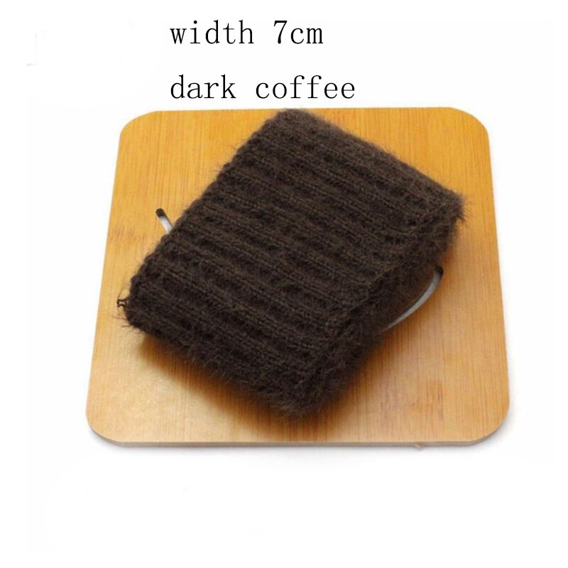 1pcs 6-10cm wide 19 color Thicken cotton Faux velvet ribbed elastic cuff neckline DIY fabric accessories velvet fabric strech: dark coffee