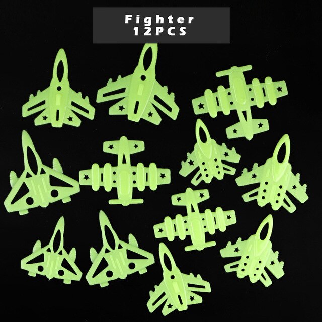 Fluorescent Luminous Kids Bedroom Storage Rooms Star Children's Glow in the Dark Toys Sticker Adhesive Sticker: 12PCS Fighter