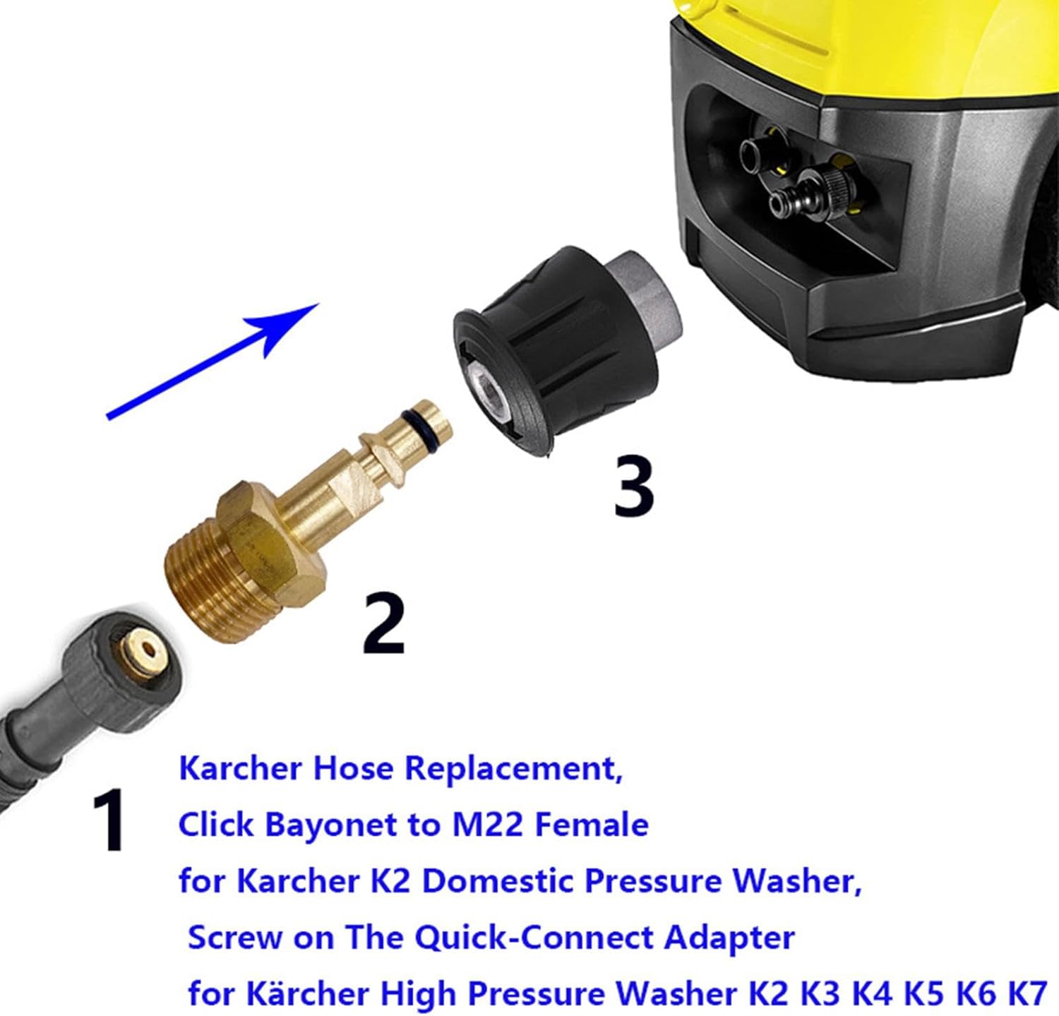 Hogedruk Auto Wasmachine Slang Snelkoppeling Converter M22 Draad Spoelbakken Converter voor Karcher Lavor Parkside hogedrukreiniger