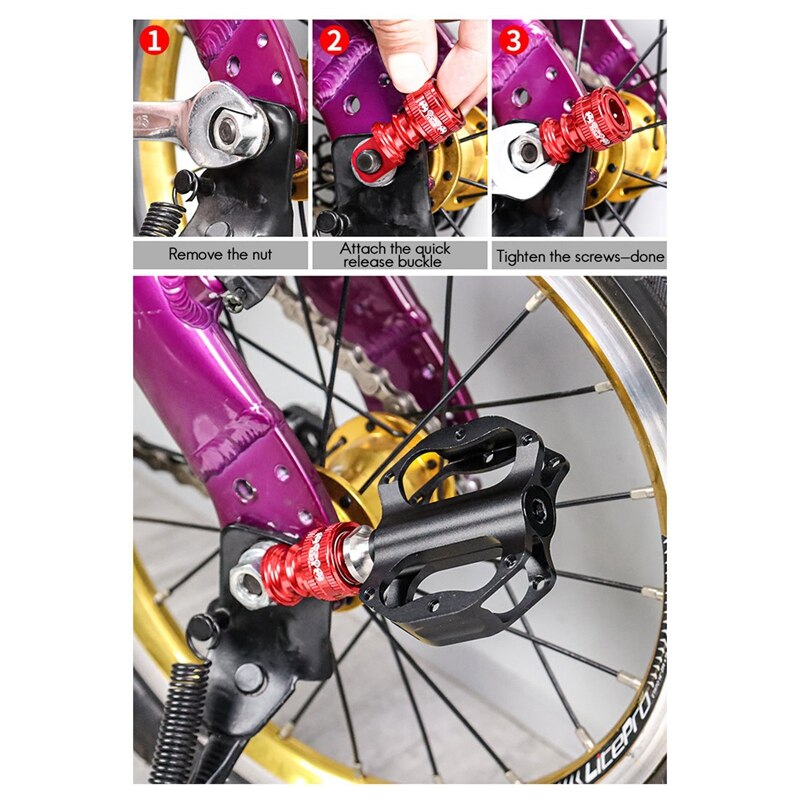 MUQZI Folding Bike Pedal Quick Release Buckle Bicycle Quick Release Pedal Holder Head Mounting Seat Modification