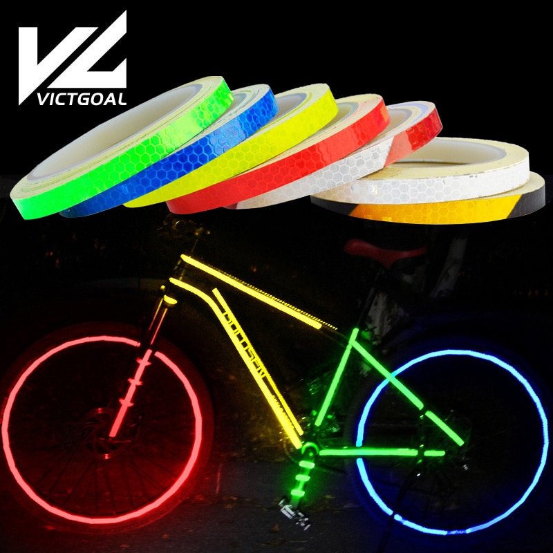 VICTGOAL Bike Stickers Decals Reflective Stickers Strip Bicycle Reflective Tape Sticker Bicycle Wheel Bike Bicycle Accessories