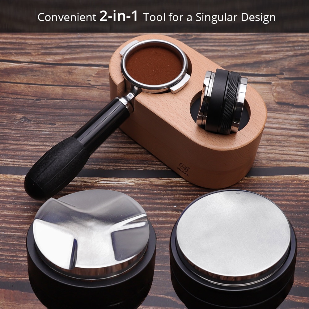 53mm Kaffee Verteiler & manipulieren,Dual Kopf Kaffee Leveler Passt für 54mm Breville Siebträger, professionelle Espresso Hand manipuliert