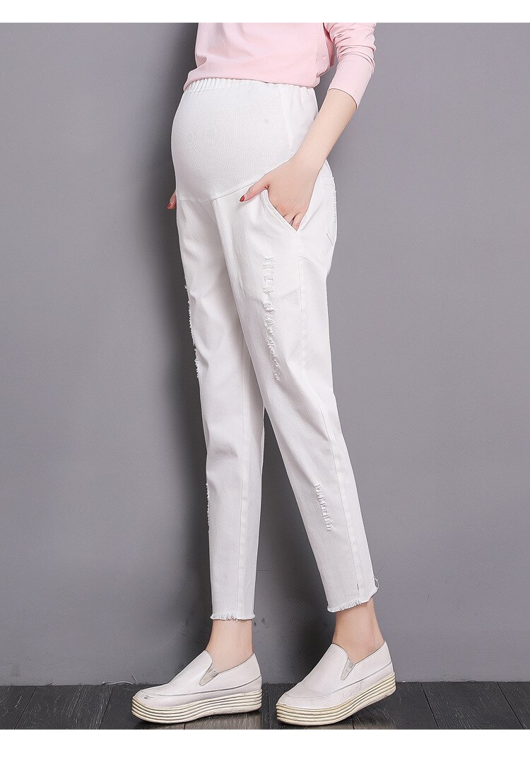Fdfklak Caprihose Schlauch Kleidung für Schwangere Frauen lässig Hosen Lange Mutterschaft Hosen Frühjahr Herbst Schwangerschaft Hosen