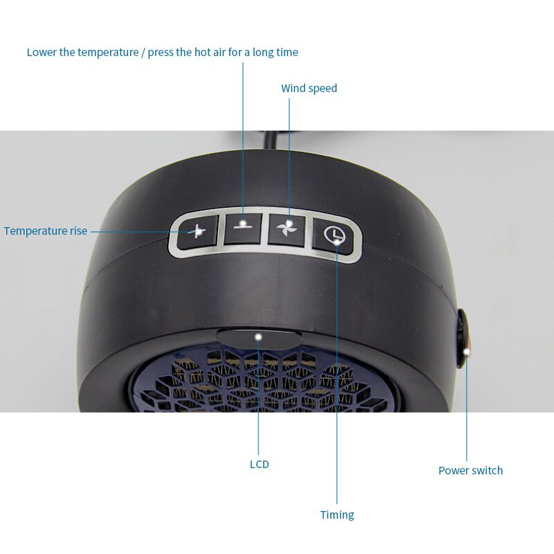 900W Mini Portable Electric Heater Desktop Handy Heating Stove Radiator Warmer Machine For Home Office US/UK/EU/AU Plug