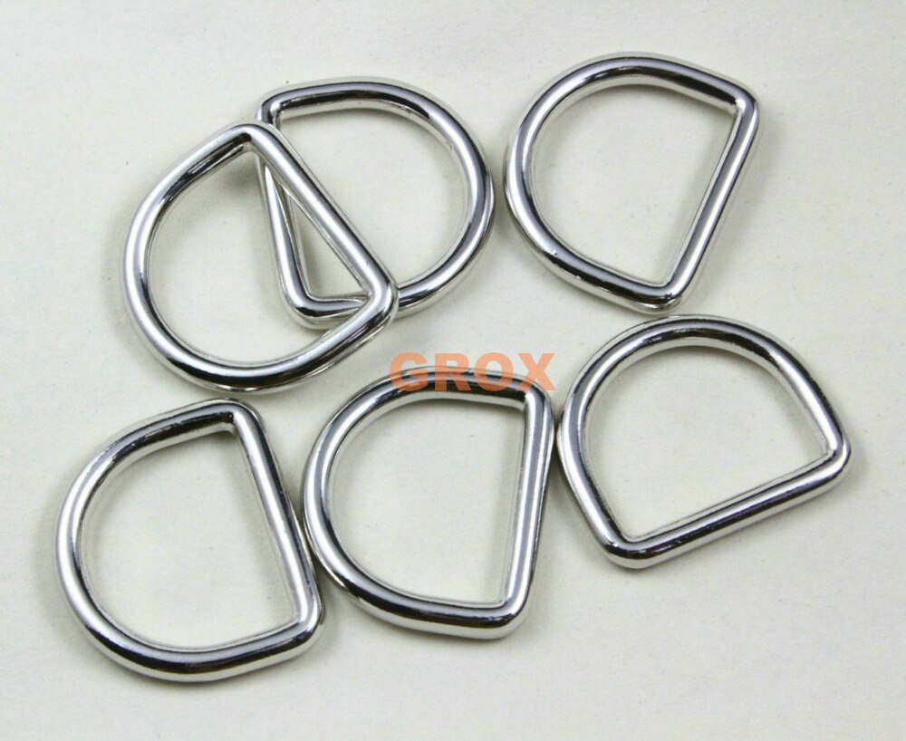 50 Stuks 26.5mm Nikkel Kleur Gelaste Metalen D Ring Purse Bag Dee Ring