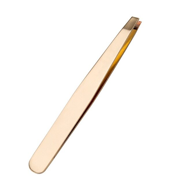 Professionelle Augenbraue Pinzette Rasieren Und Haar Entfernung Slanted Edelstahl Augenbraue Clips Mitesser Entferner Make-Up Werkzeuge: Gold