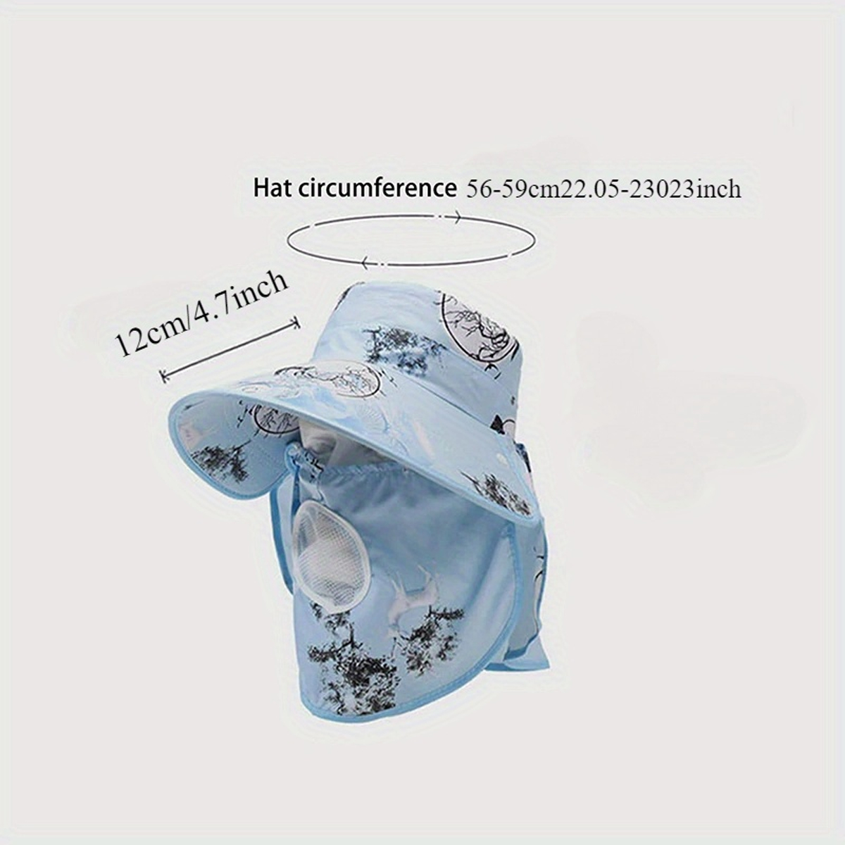 Outdoor Sun Bucket Hat for Women Girls Fishing Hat Wide Brim Bucket Hat with Neck Cover Protection Safari Cap beach hat