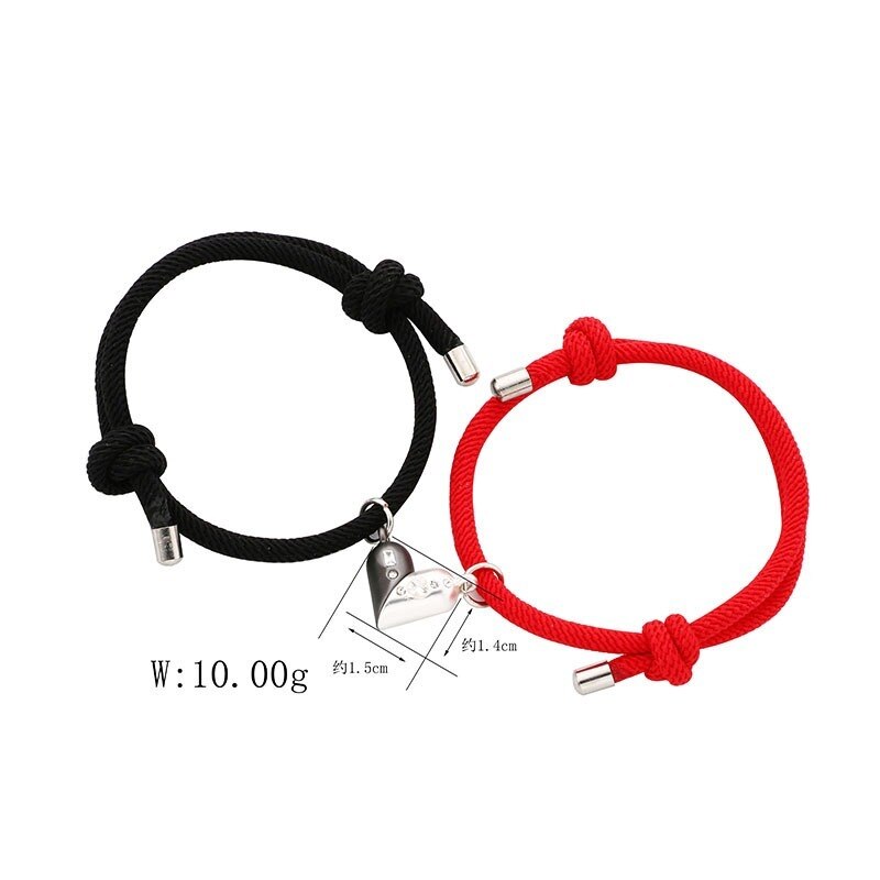 Bracelet hand-woven imported red and black rope couple bracelets a pair of magnet stone bracelets