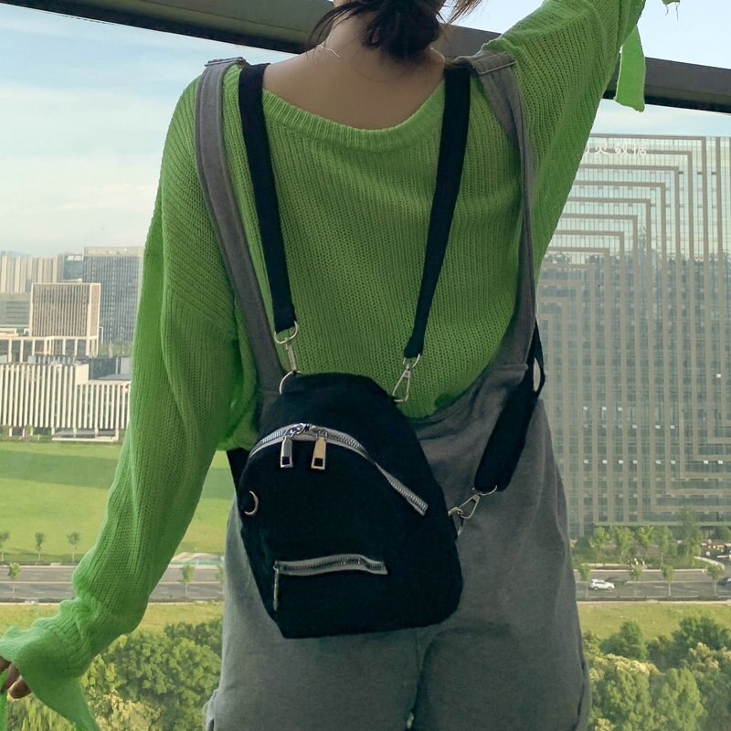 Mini Mochila pequeña de lona para mujer, bolsos de hombro tipo bandolera de lona de colores caramelo, riñonera para teléfono, 7048