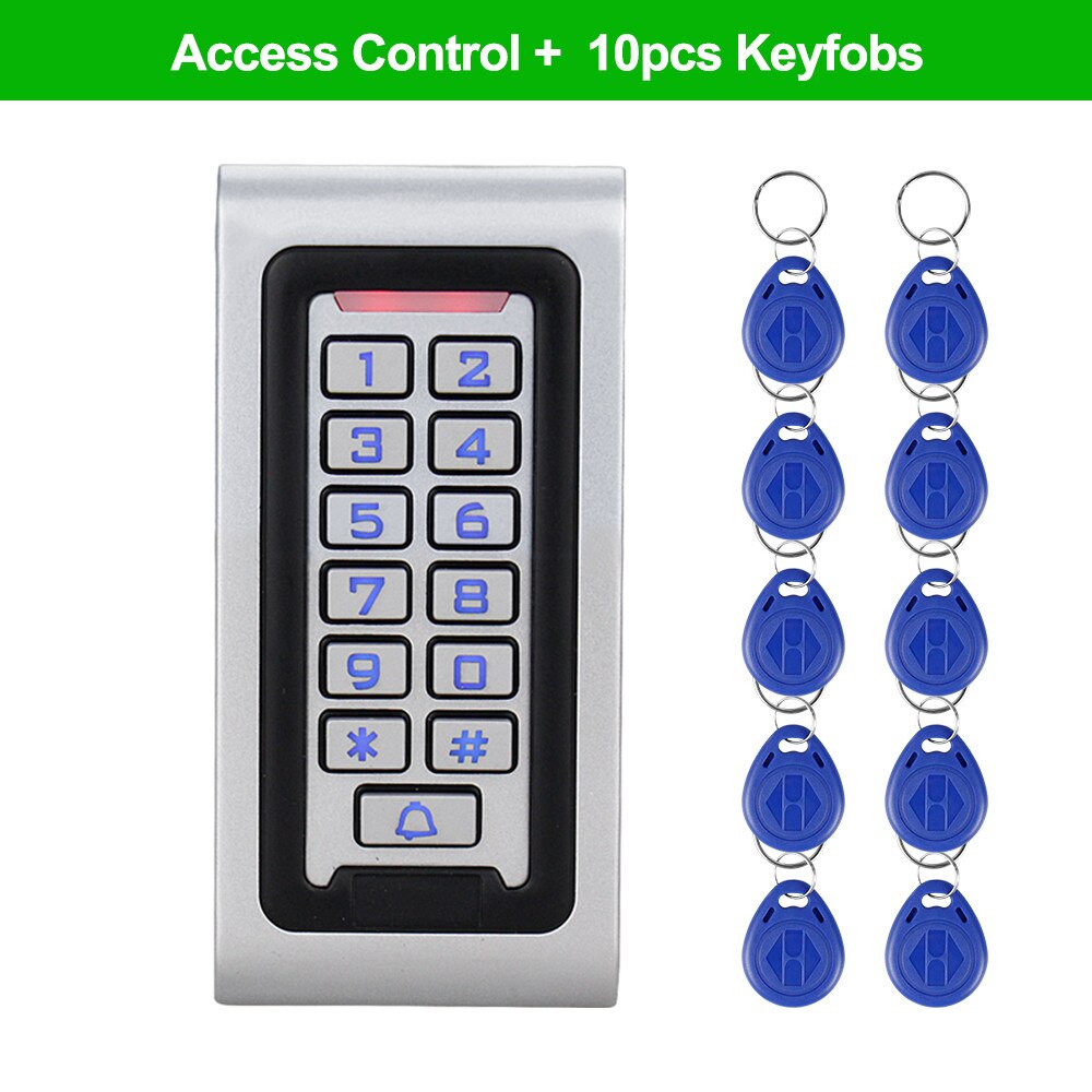 Outdoor IP68 Waterproof Access Control Keypad 125KHz RFID Keyboard Rainproof Metal Case Password Door Opener Key Cards for Home: Keypad with 10 Keys