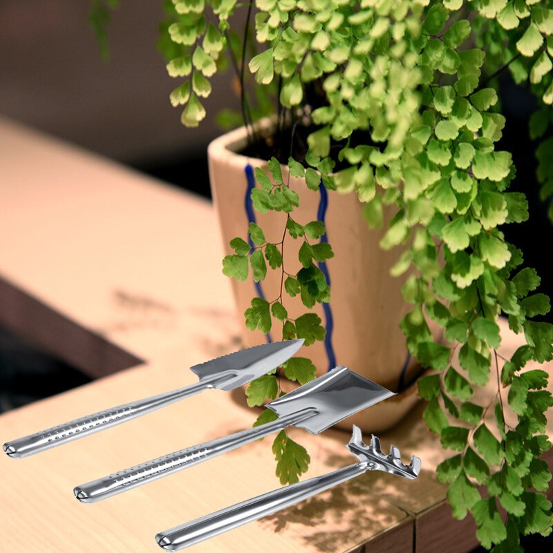 3 pièces Mini outils de jardin ensemble Portable pelle outils pelle râteau pelle jardin plante outil ensemble avec manche en bois enfants outil extérieur