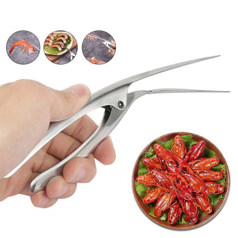 Stainless Steel Smart Shrimp Peeling Plier Kitchen Restaurant Easy Peel Shrimp Clamp Tong House Handy Shrimp Peel Tools