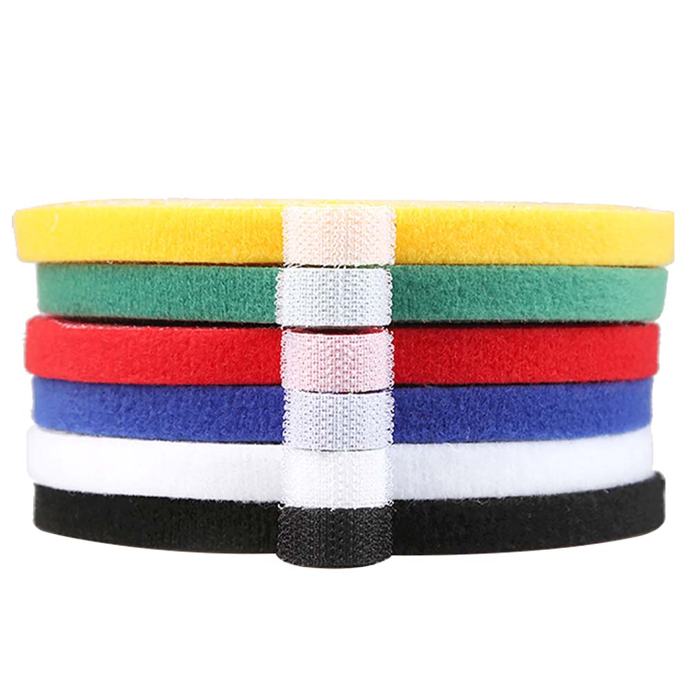 Gancho y cinta de bucle de 10mm, gancho de Velcro de costura/puntada y cinta de bucle autocostura, color blanco, negro, amarillo, verde, azul, 1M