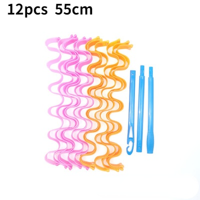 10/12 stück hitzefreie lockenwickler, magische wellenformer, spiralförmige haarwickler, wellenwickler, damen-frisurenwickler, haarstyling-werkzeuge: 55cm wasserwellen
