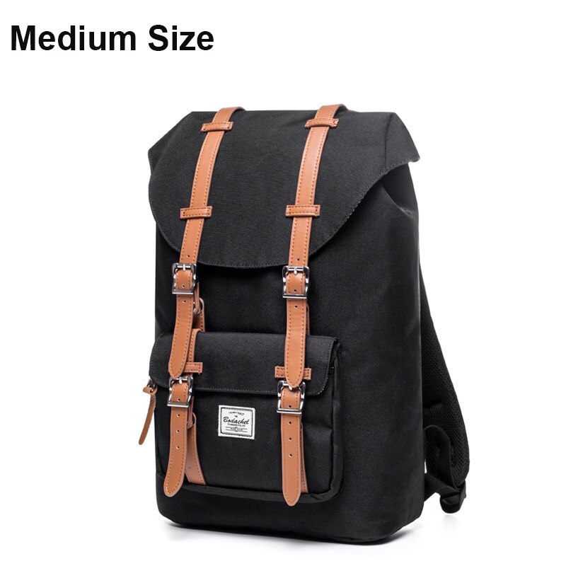 Mochila de viaje Bodachel para hombre y mujer, mochila para portátil de 15,6 pulgadas, mochila para hombre de gran capacidad, mochila turística, mochila a dos: M Black n Brown Belt