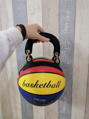 Basketformade väskor för kvinnor messenger bag handväskor kvinnor väskor runda roliga handgjorda: Gul färgglad