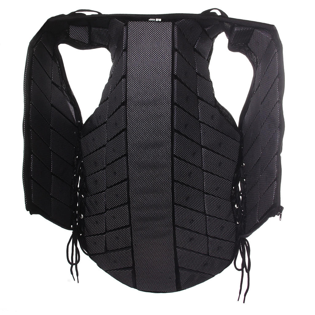 Adults Equestrian Protective Vest Horse Riding Vest Body Protector Safety Unisex Black Zipper Waistcoat, Shock Impact Absorbing