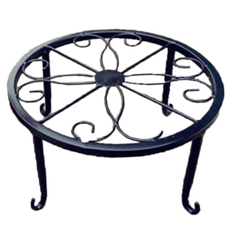 Support rond en fer forgé pour Pot de fleurs, présentoir pour plantes de jardin, balcon, décoration de la maison: BK