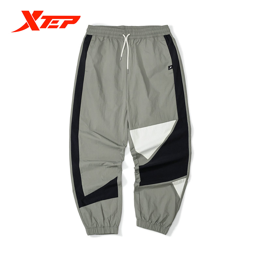 Xtep calças esportivas masculinas 2021 nova moda primavera outono calças ao ar livre confortável náilon calças esportivas 879329980066: khaki / XXXL