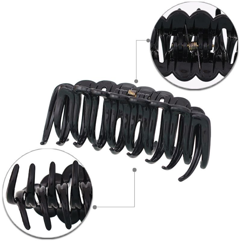 Pinza grande y gruesa para el pelo Jumbo para mujer, pinza negra para cola de caballo, abrazadera geométrica Simple, resorte de ducha de baño, pinza de plátano, 12cm