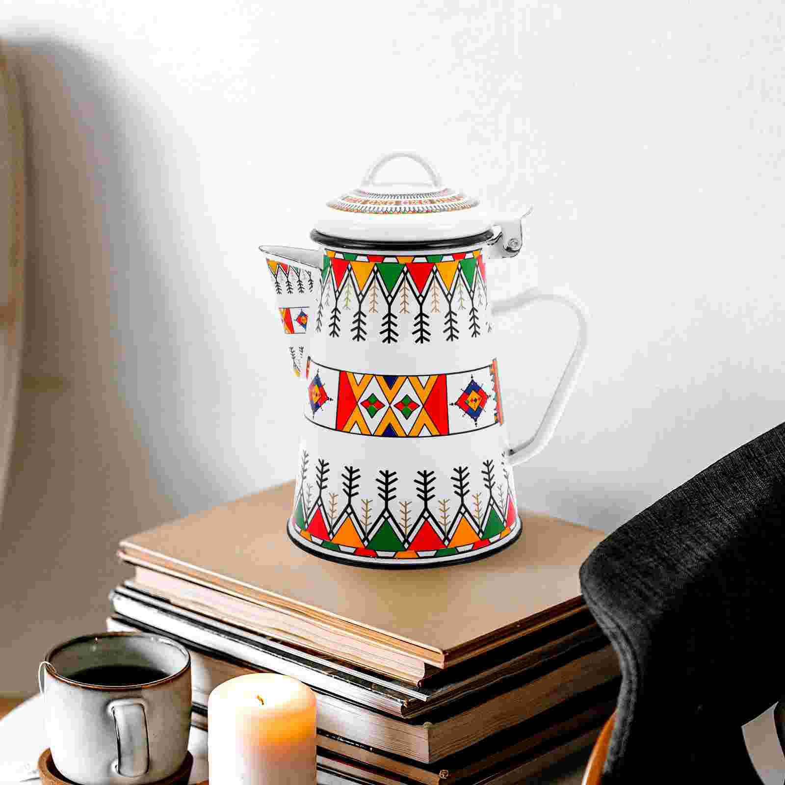 Enamel Coffee Pot Household Retro Coffee Pot Home Kitchen Supply