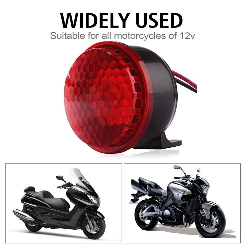Universal 12V Motorcycle Car Loud Brake Siren Horn Auto Vehicle Emergency Alarm Loudspeaker with 6 Tones LED Flash