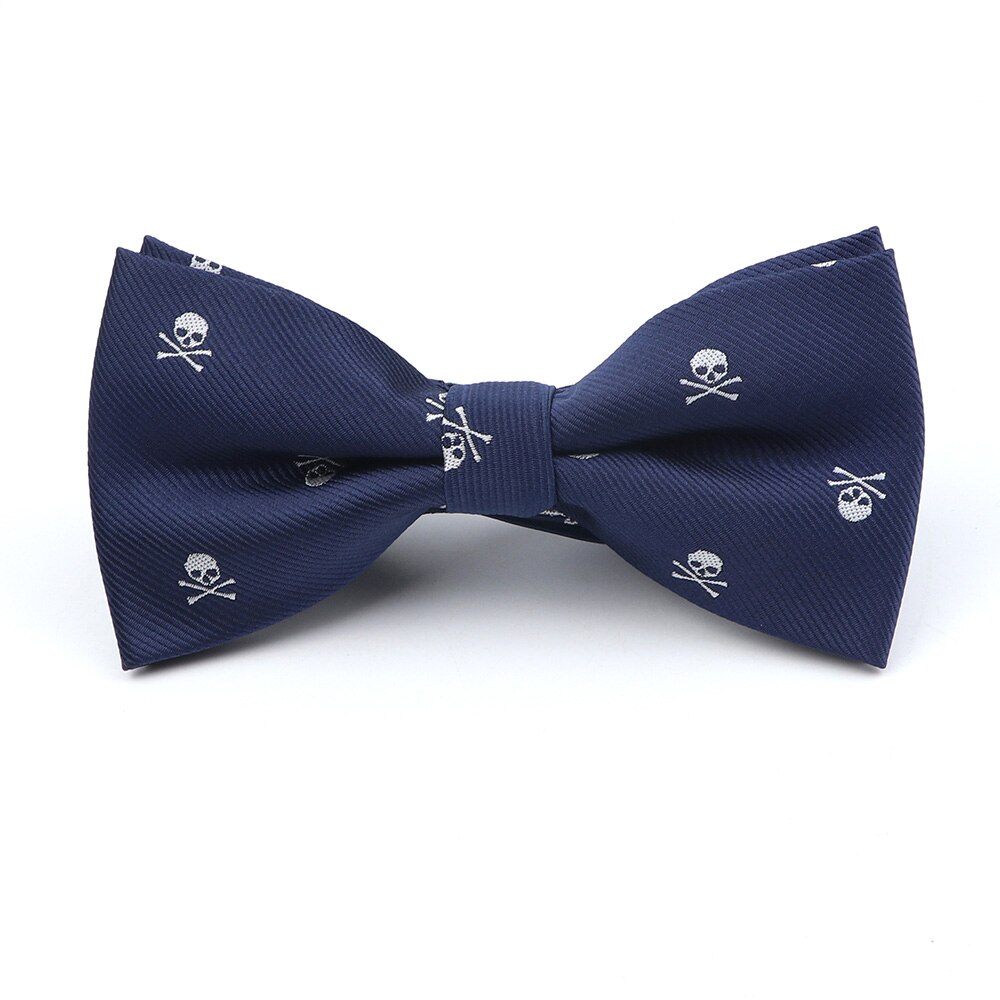 Skull Ties For Men Casual Slim Classic Polyester Neckties Man Tie for Wedding Halloween Party Male tie Neckwear: bowtie-4