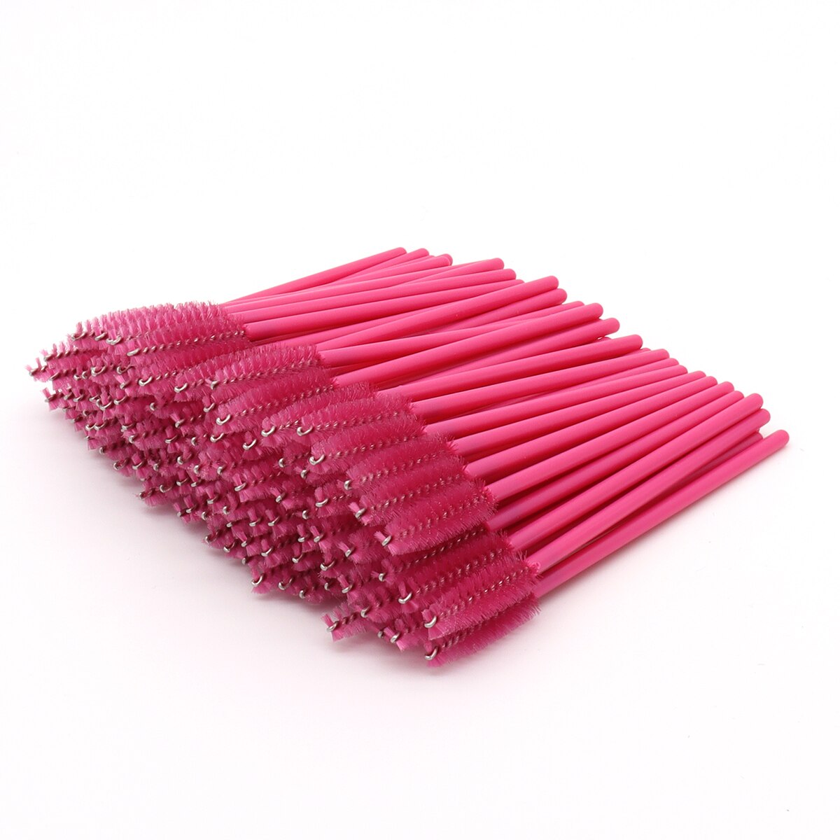 Negemel 100 PCS Disposable Eyelash Brush, Mascara Brushes Wands,Eyebrow Brush, Cosmetic Makeup Brush Tool Kits: Red