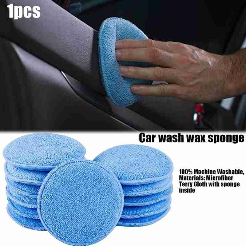 5PCS Round Soft Microfiber Car Wax Applicator Pad Polishing Sponge Car Wax Sponge Dust Remove Auto Care Polishing Pad